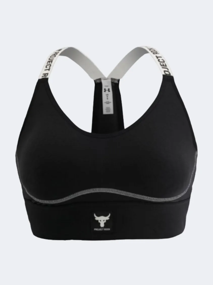 Under Armour Project Rock Infinity Mid Women Training Bra Black/Ivory