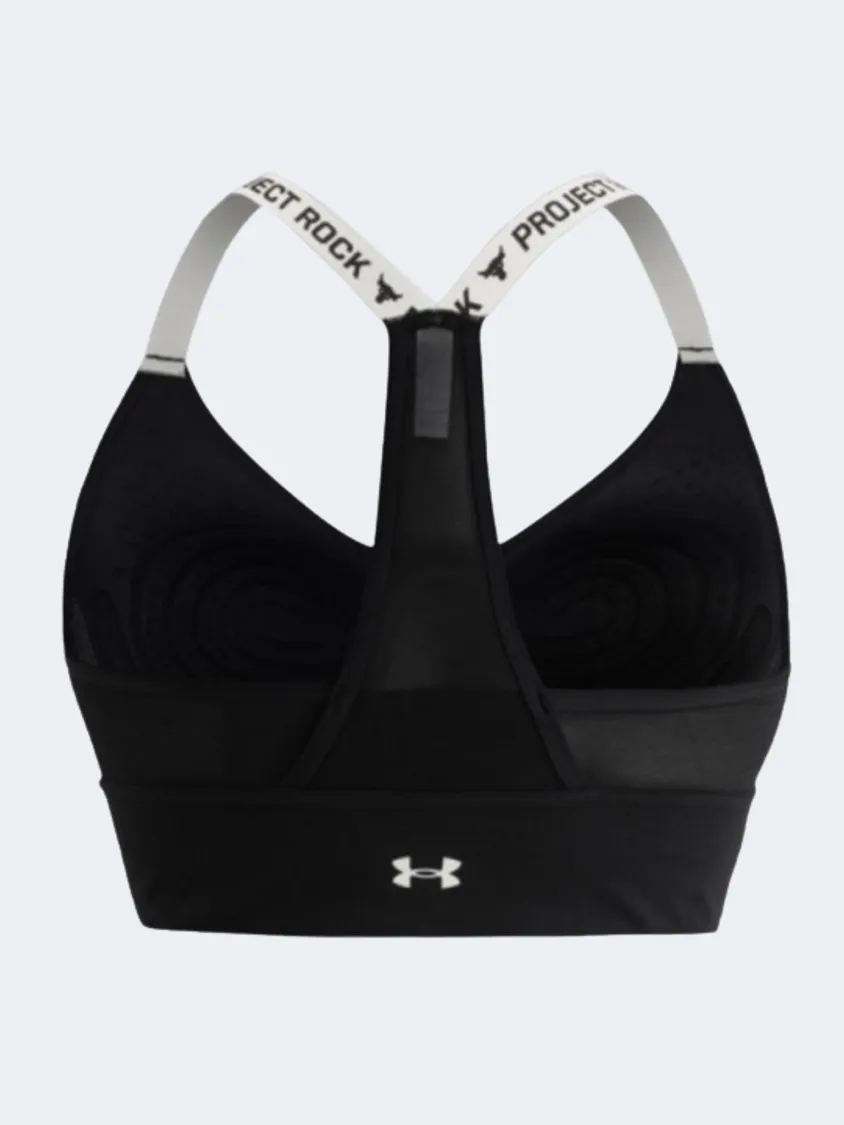 Under Armour Project Rock Infinity Mid Women Training Bra Black/Ivory