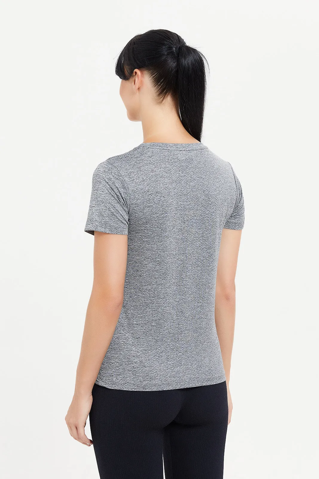 Women Grey Active T-Shirt