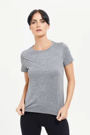 Women Grey Active T-Shirt