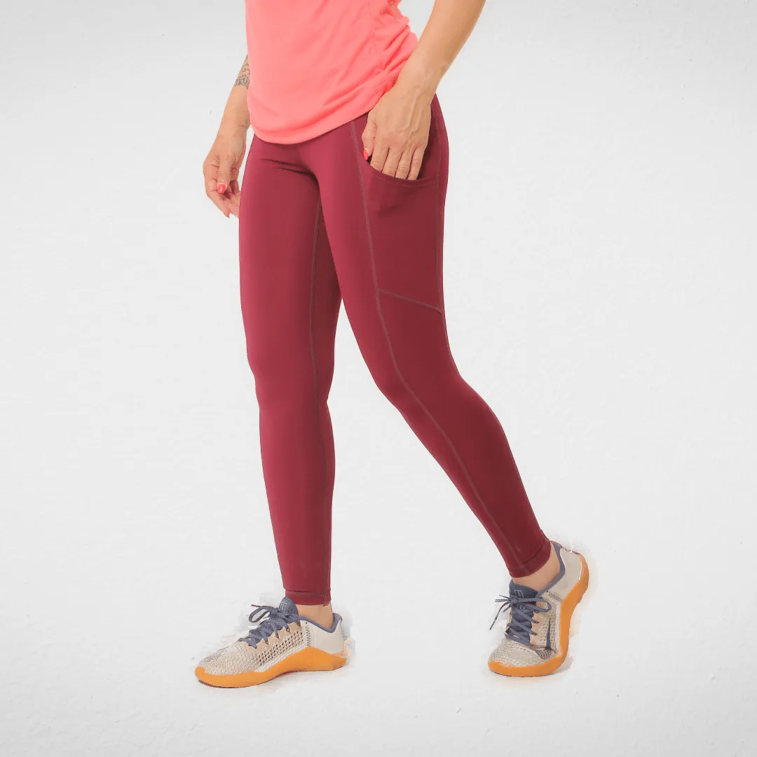 Women Sports Pants - AE - Burgundy