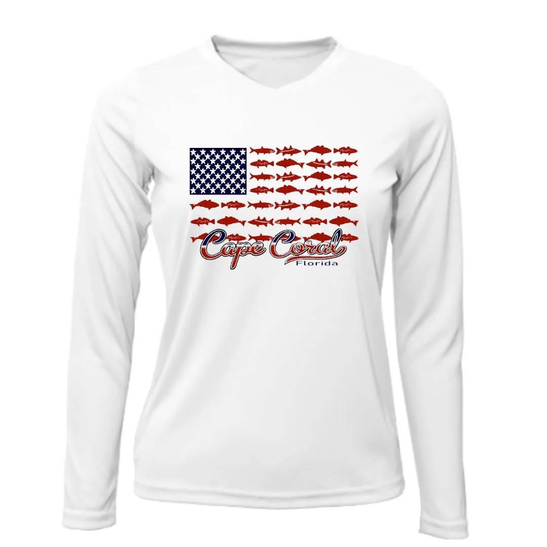 Women's Fish Flag UPF50 Sun Shirt - Flag on Front Graphic Tee