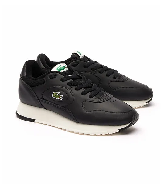 Women's Linetrack Leather Trainers Black/Off White