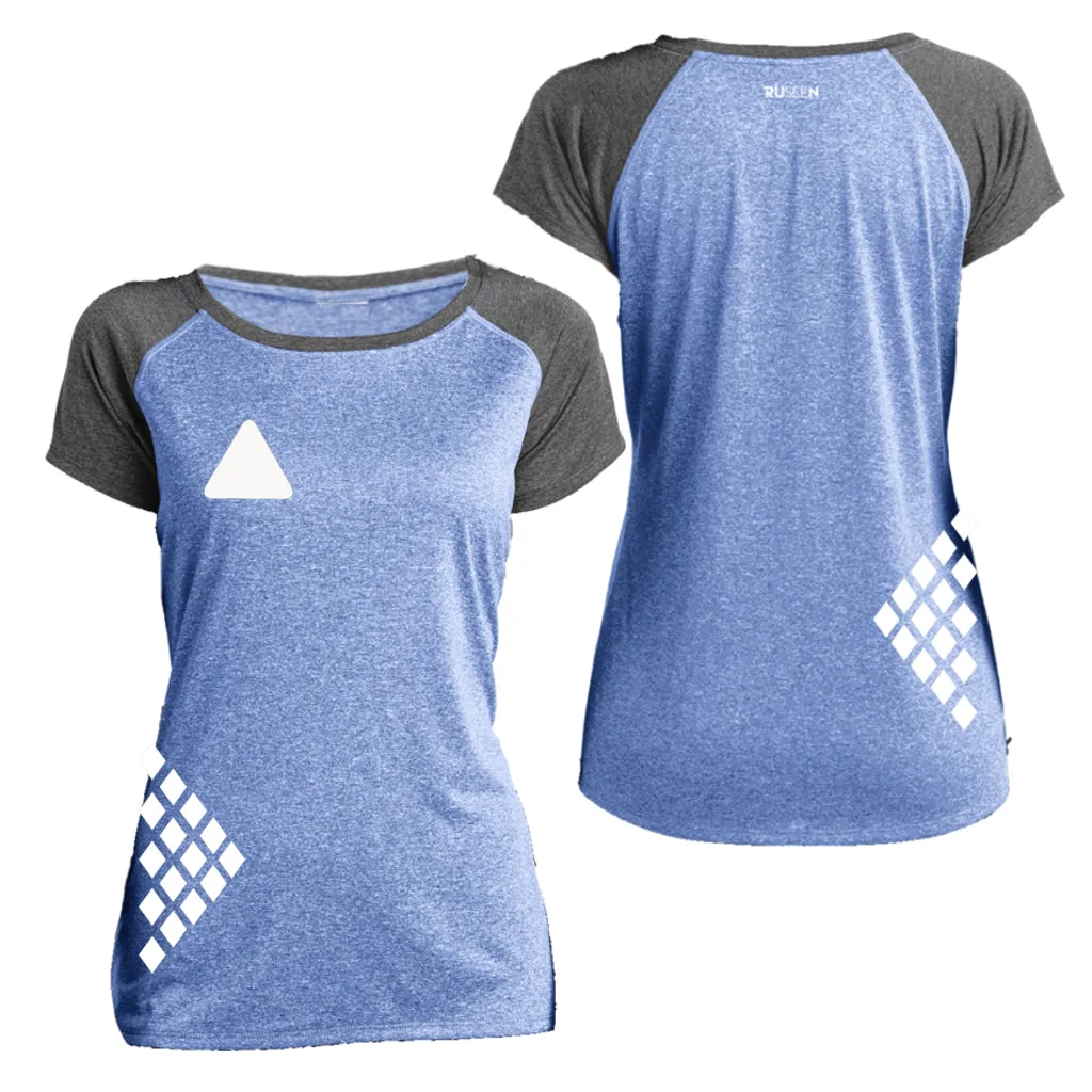 Women's Reflective Short Sleeve Shirt - Diamond Pattern