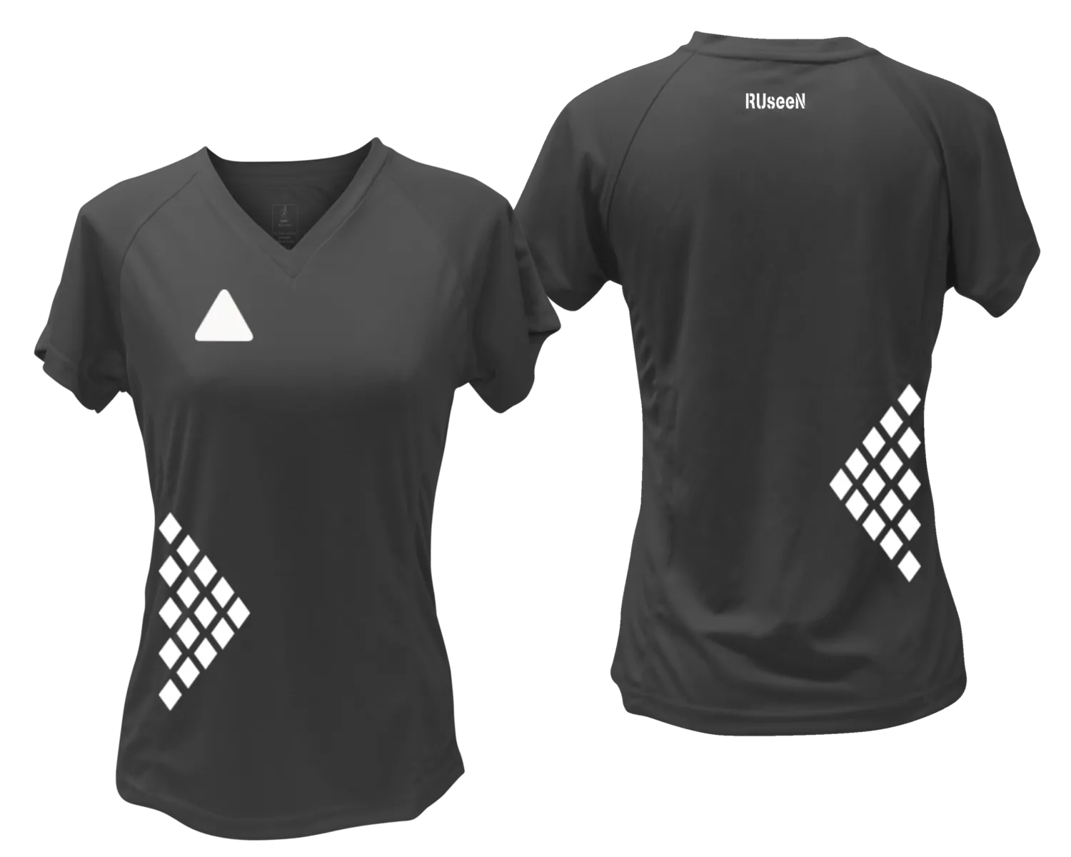 Women's Reflective Short Sleeve Shirt - Diamond Pattern