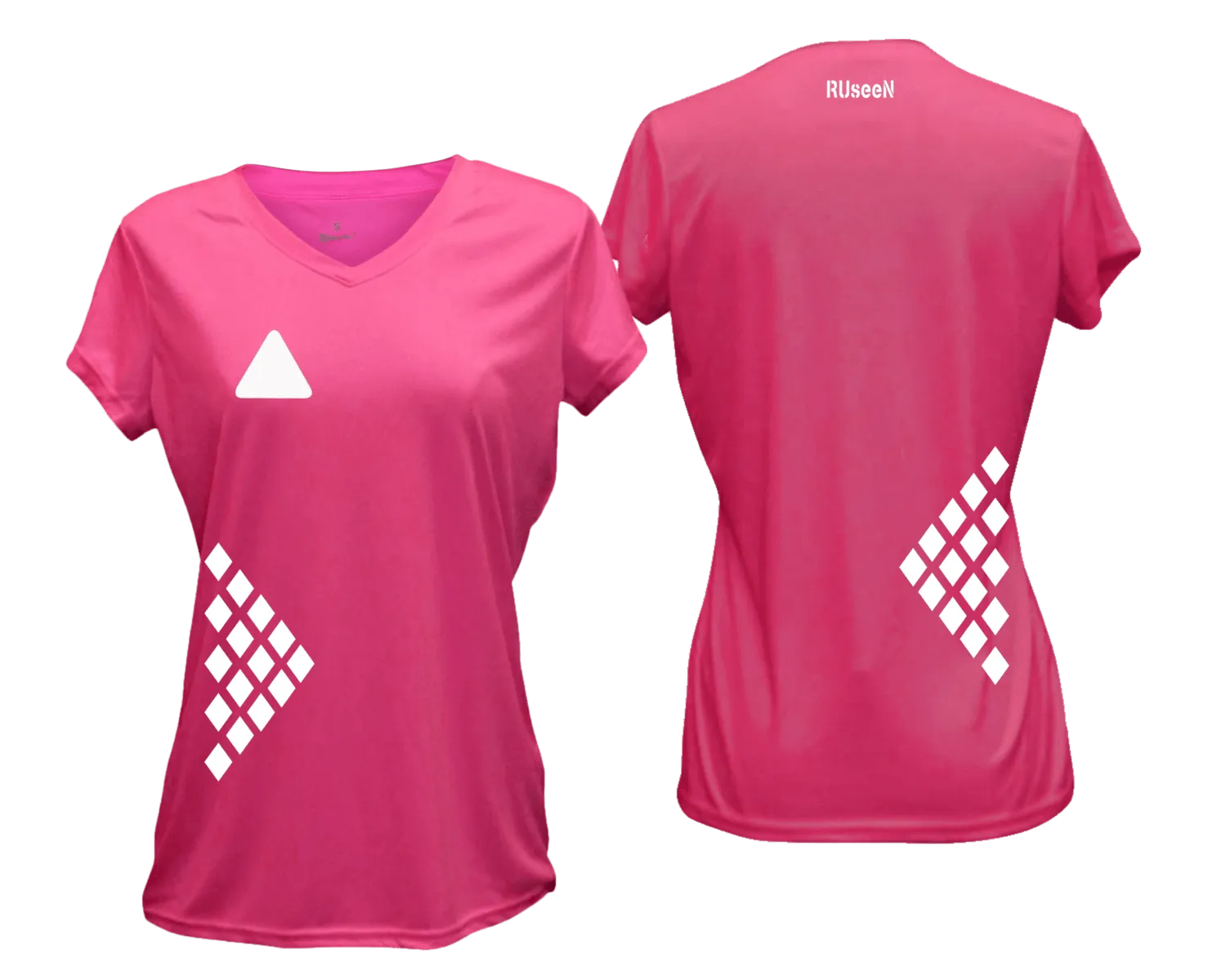 Women's Reflective Short Sleeve Shirt - Diamond Pattern