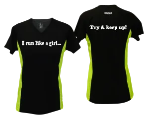 Women's Reflective Short Sleeve Shirt – I Run Like a Girl