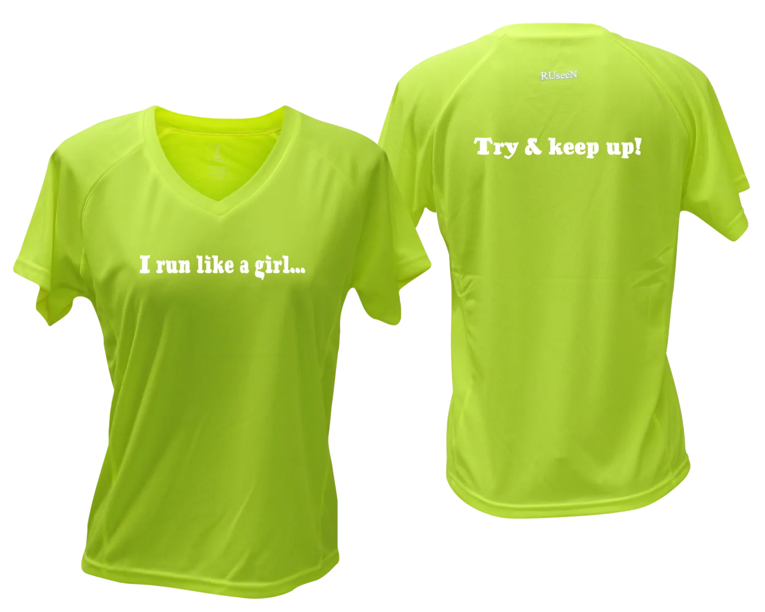 Women's Reflective Short Sleeve Shirt – I Run Like a Girl