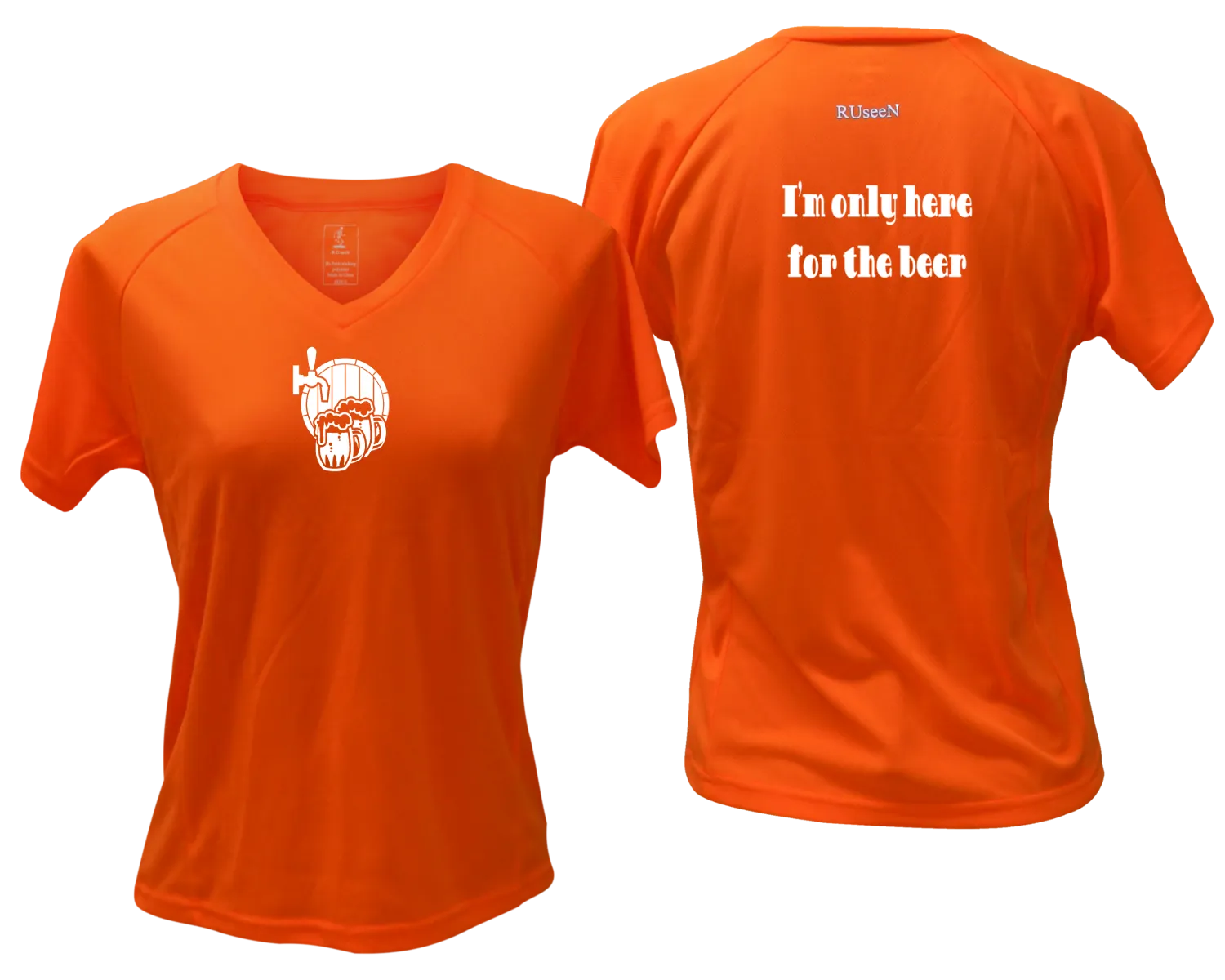 Women's Reflective Short Sleeve Shirt - I'm Only Here For The Beer