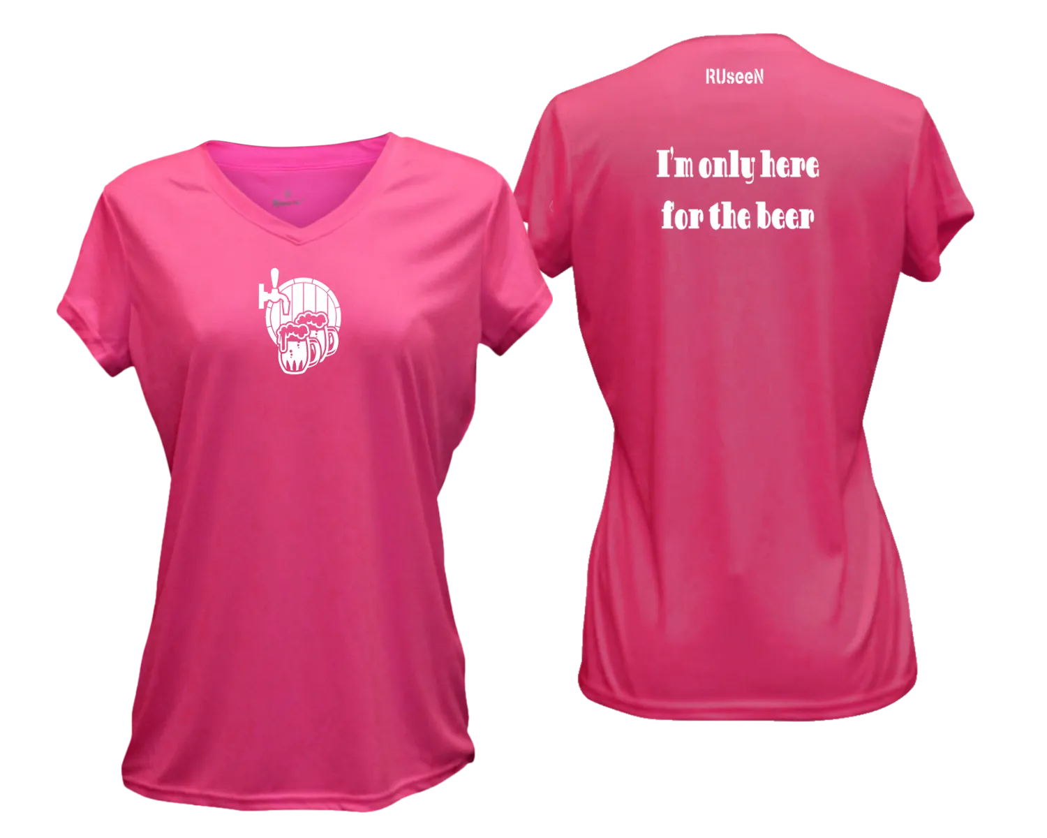 Women's Reflective Short Sleeve Shirt - I'm Only Here For The Beer