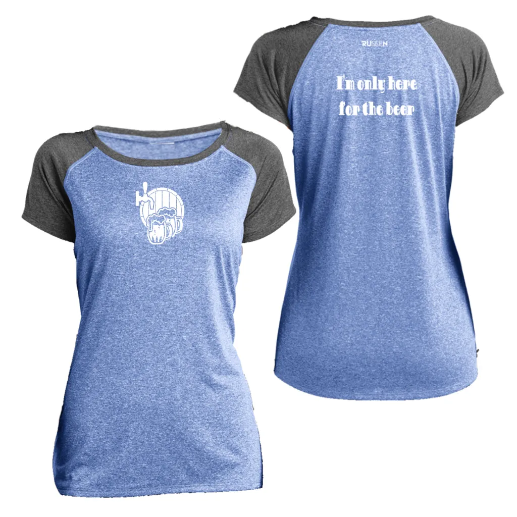 Women's Reflective Short Sleeve Shirt - I'm Only Here For The Beer